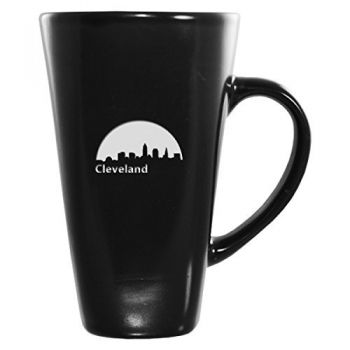 16 oz Square Ceramic Coffee Mug - Cleveland City Skyline