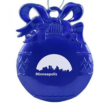 Pewter Christmas Bulb Ornament - Minneapolis City Skyline