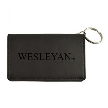 PU Leather Card Holder Wallet - Wesleyan University 
