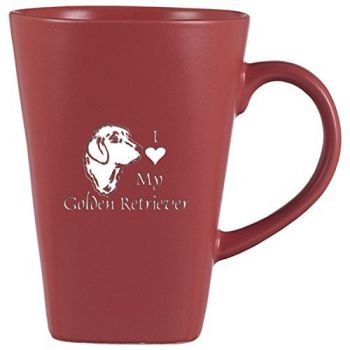 14 oz Square Ceramic Coffee Mug  - I Love My Golden Retriever
