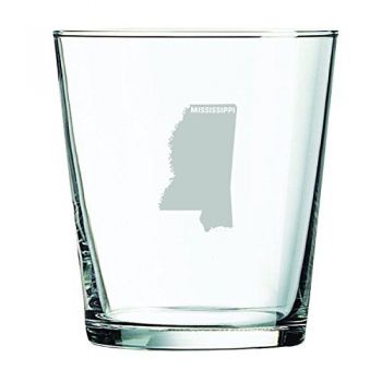 13 oz Cocktail Glass - Mississippi State Outline - Mississippi State Outline