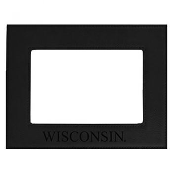 4 x 6 Velour Leather Picture Frame - Wisconsin Badgers