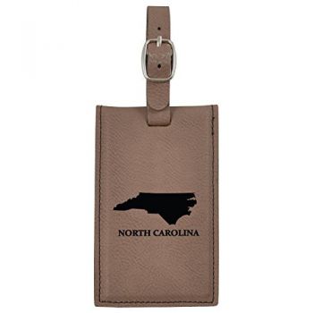 Travel Baggage Tag with Privacy Cover - North Carolina State Outline - North Carolina State Outline
