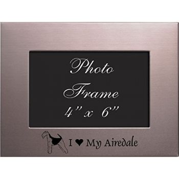 4 x 6  Metal Picture Frame  - I Love My Airedale