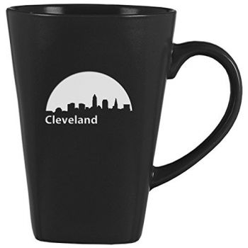 14 oz Square Ceramic Coffee Mug - Cleveland City Skyline