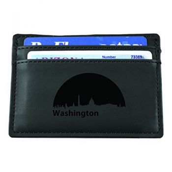 Slim Wallet with Money Clip - Washington D.C. City Skyline