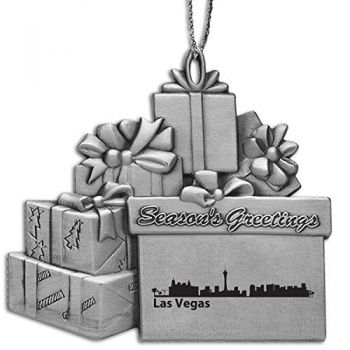 Pewter Gift Display Christmas Tree Ornament - Las Vegas City Skyline