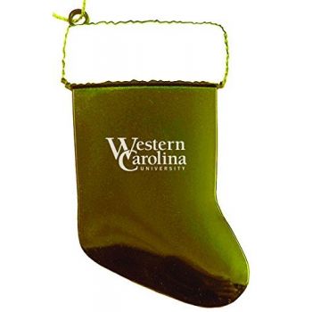 Pewter Stocking Christmas Ornament - Western Carolina Catamounts