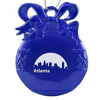 Pewter Christmas Bulb Ornament - Atlanta City Skyline