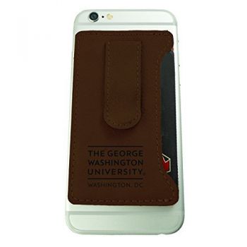 Cell Phone Card Holder Wallet with Money Clip - GWU Colonials