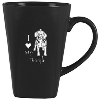 14 oz Square Ceramic Coffee Mug  - I Love My Beagle