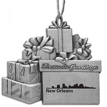 Pewter Gift Display Christmas Tree Ornament - New Orleans City Skyline