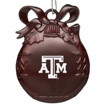Pewter Christmas Bulb Ornament - Texas A&M Aggies