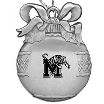 Pewter Christmas Bulb Ornament - Memphis Tigers