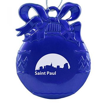 Pewter Christmas Bulb Ornament - Saint Paul City Skyline