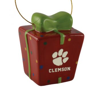 Ceramic Gift Box Shaped Holiday - Clemson Tigers