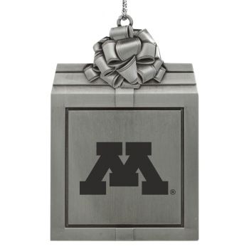 Pewter Gift Box Ornament - Minnesota Gophers