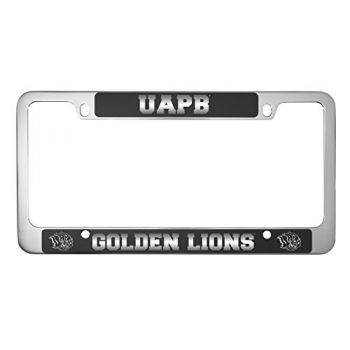 Stainless Steel License Plate Frame - Arkansas Pine Bluff Golden Lions