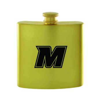 6 oz Brushed Stainless Steel Flask - Monmouth Hawks