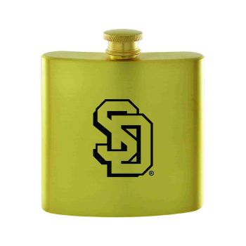 6 oz Brushed Stainless Steel Flask - South Dakota Coyotes