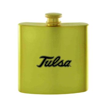 6 oz Brushed Stainless Steel Flask - Tulsa Golden Hurricanes