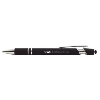Click Action Ballpoint Pen with Rubber Grip - Central Washington Wildcats