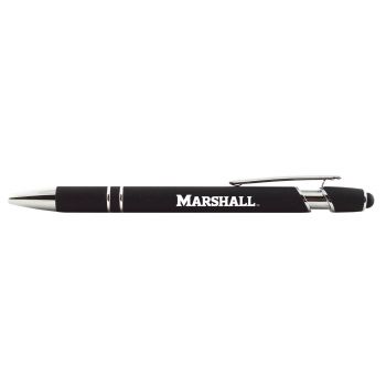Click Action Ballpoint Pen with Rubber Grip - Marshall Thundering Herd