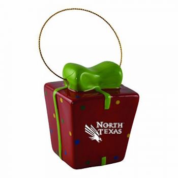Ceramic Gift Box Shaped Holiday - North Texas Mean Green