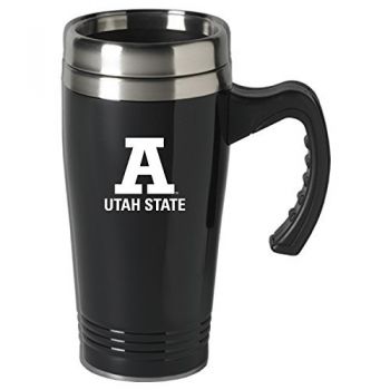 16 oz Stainless Steel Coffee Mug with handle - Utah State Aggies