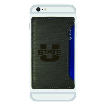 Faux Leather Cell Phone Card Holder - Utah State Aggies