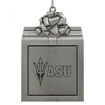 Pewter Gift Box Ornament - ASU Sun Devils