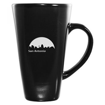 16 oz Square Ceramic Coffee Mug - San Antonio City Skyline