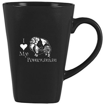 14 oz Square Ceramic Coffee Mug  - I Love My Pomeranian