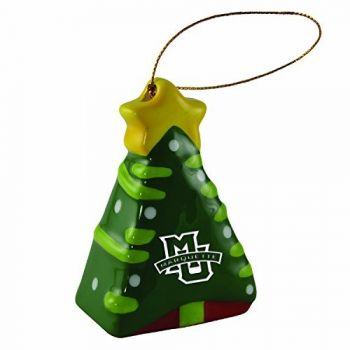 Ceramic Christmas Tree Shaped Ornament - Marquette Golden Eagles
