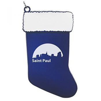 Pewter Stocking Christmas Ornament - Saint Paul City Skyline