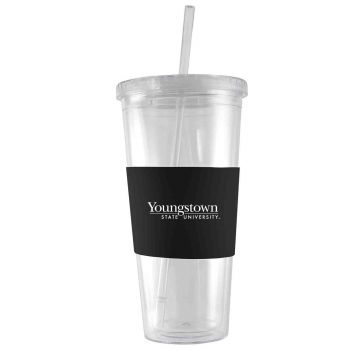 24 oz. Acrylic Tumbler with Silicone Sleeve - Youngstown State Penguins